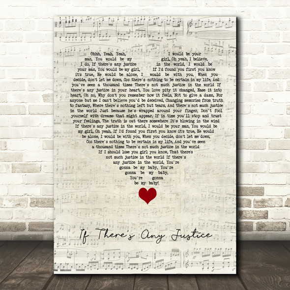 Lemar If There's Any Justice Script Heart Song Lyric Quote Music Print