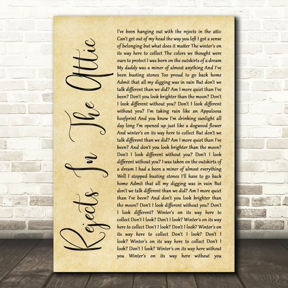 The Avett Brothers Rejects In The Attic Rustic Script Song Lyric Quote Music Print