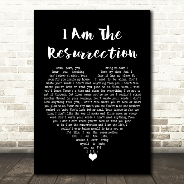 The Stone Roses I Am The Resurrection Black Heart Song Lyric Quote Music Print