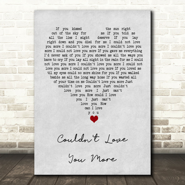 John Martyn Couldn't Love You More Grey Heart Song Lyric Quote Music Print