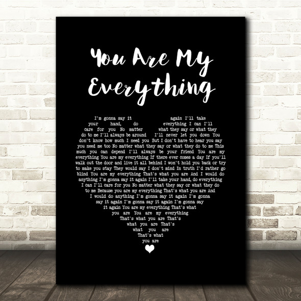 Madness You Are My Everything Black Heart Song Lyric Quote Music Print