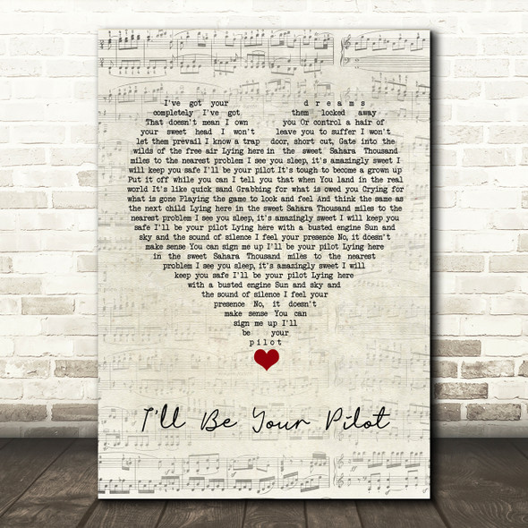 Belle & Sebastian I'll Be Your Pilot Script Heart Song Lyric Quote Music Print
