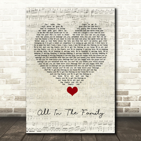 The Revivalists All In The Family Script Heart Song Lyric Quote Music Print