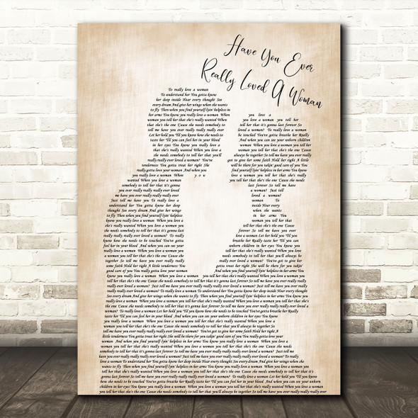 Bryan Adams Have You Ever Really Loved A Woman Song Lyric Bride Groom Print