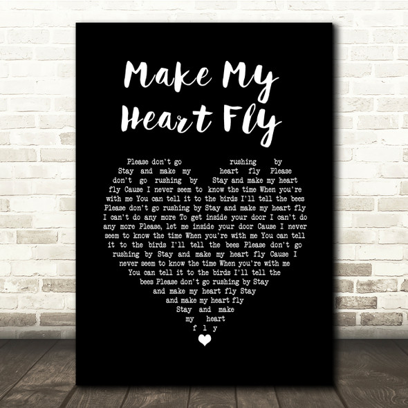 The Proclaimers Make My Heart Fly Black Heart Song Lyric Quote Music Print