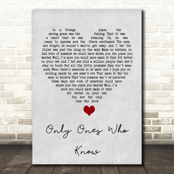 Arctic Monkeys Only Ones Who Know Grey Heart Song Lyric Quote Music Print
