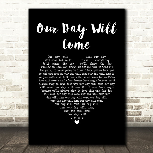 Amy Winehouse Our Day Will Come Black Heart Song Lyric Quote Music Print
