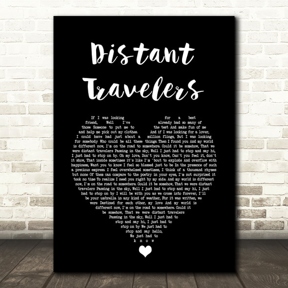 Mike Young Distant Travelers Black Heart Song Lyric Quote Music Print