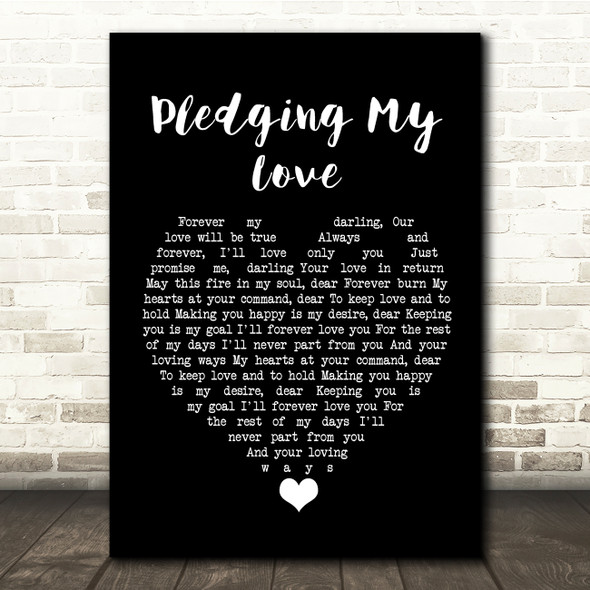 Marvin Gaye & Diana Ross Pledging My Love Black Heart Song Lyric Quote Music Print