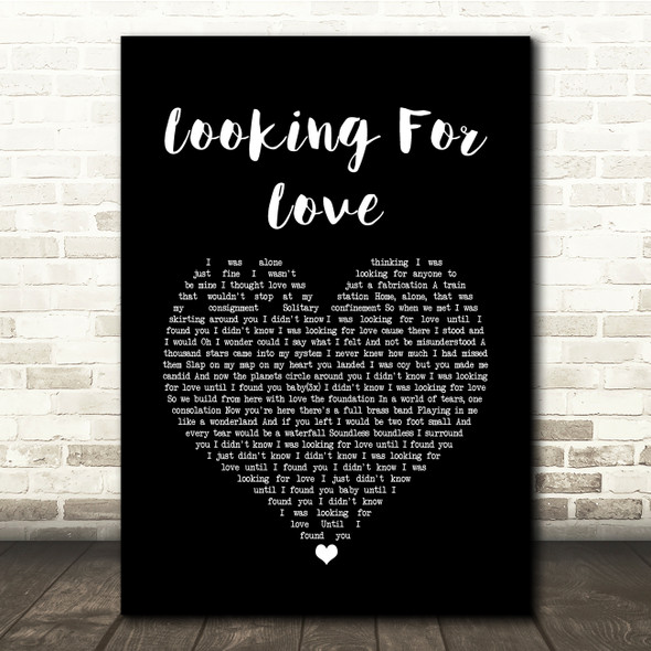 Karen Ramirez Looking For Love Black Heart Song Lyric Quote Music Print