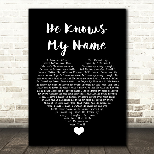 McRaes He Knows My Name Black Heart Song Lyric Quote Music Print