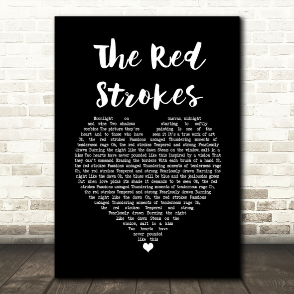 Garth Brooks The Red Strokes Black Heart Song Lyric Quote Music Print