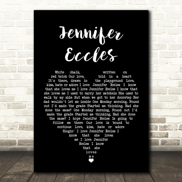 The Hollies Jennifer Eccles Black Heart Song Lyric Quote Music Print