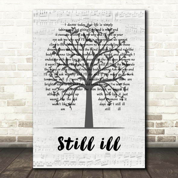 The Smiths Still Ill Music Script Tree Song Lyric Quote Music Print