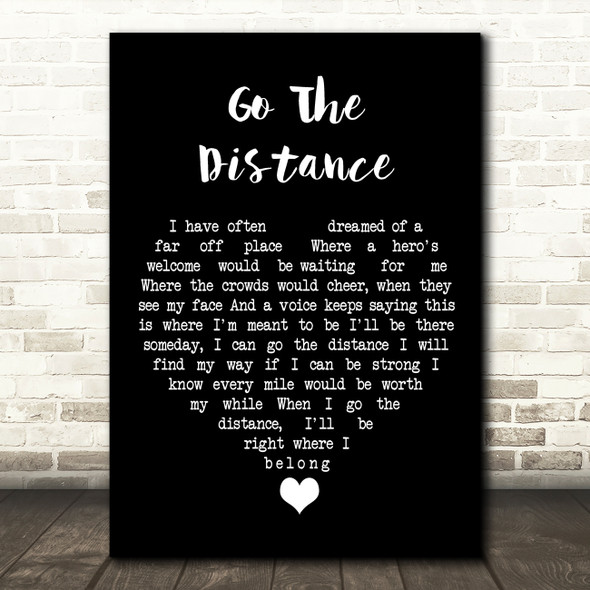 Hercules Go The Distance Black Heart Song Lyric Quote Music Print