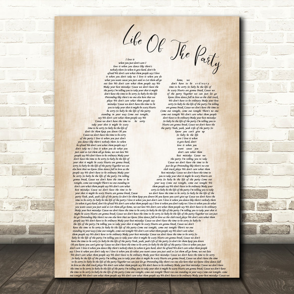 Shawn Mendes Life Of The Party Song Lyric Man Lady Bride Groom Wedding Print