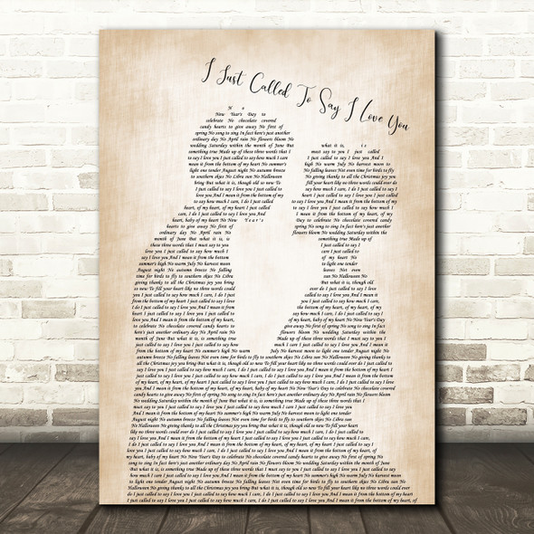 Stevie Wonder I Just Called To Say I Love You Song Lyric Man Lady Print