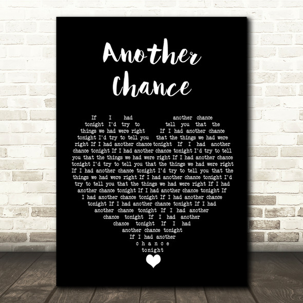 Roger Sanchez Another Chance Black Heart Song Lyric Quote Music Print