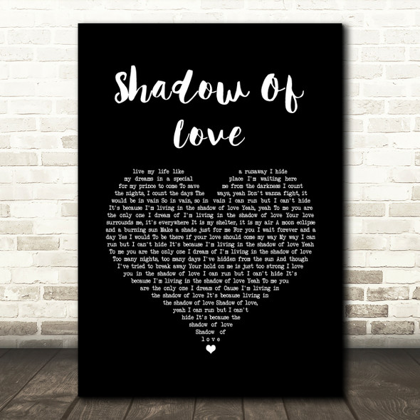 Celine Dion Shadow Of Love Black Heart Song Lyric Quote Music Print