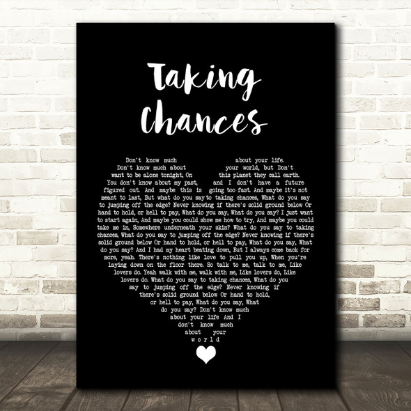 Celine Dion Taking Chances Black Heart Song Lyric Quote Music Print