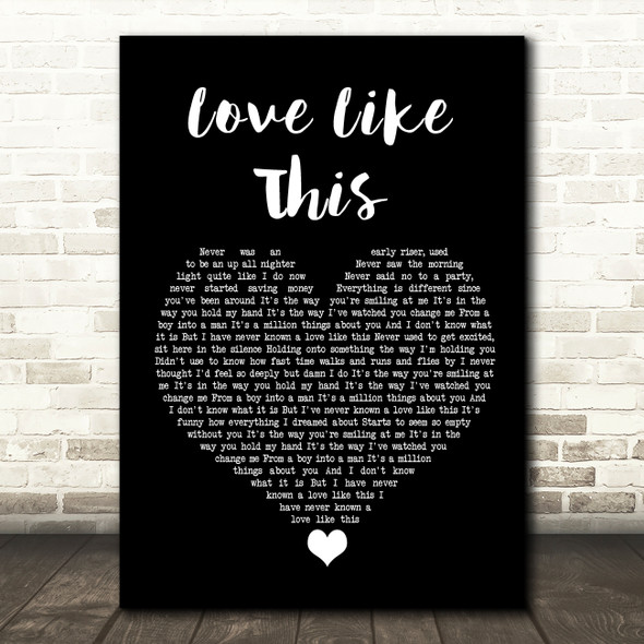 Ben Rector Love Like This Black Heart Song Lyric Quote Music Print