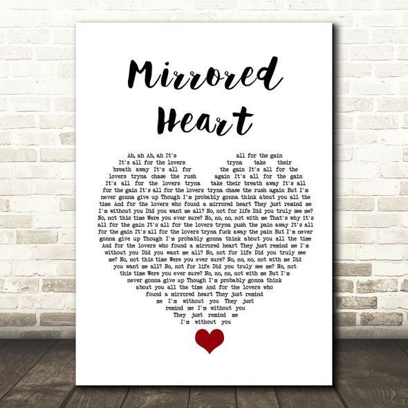 FKA Twigs Mirrored Heart White Heart Song Lyric Quote Music Print