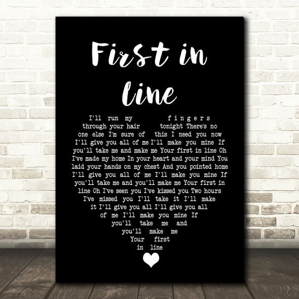 Matthew Mayfield First in Line Black Heart Song Lyric Quote Music Print