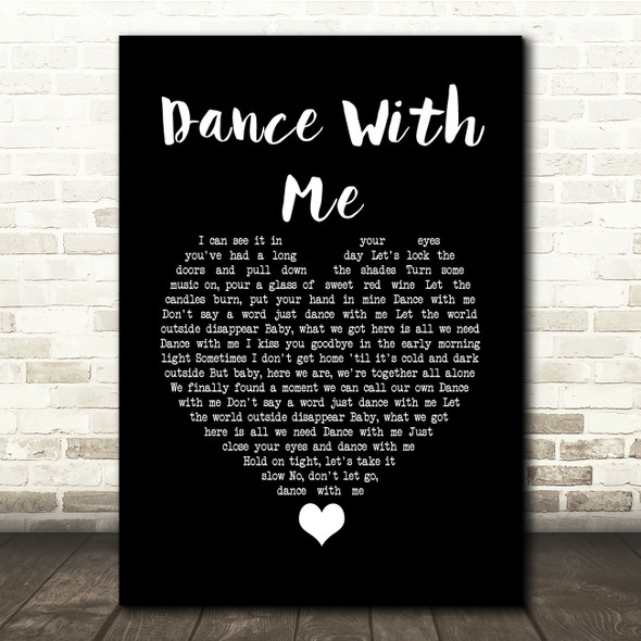 Johnny Reid Dance With Me Black Heart Song Lyric Quote Music Print