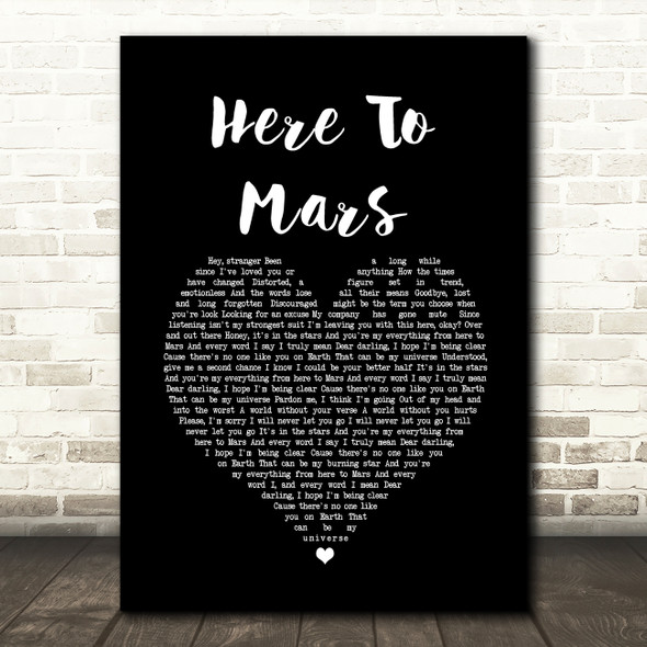 Coheed And Cambria Here To Mars Black Heart Song Lyric Quote Music Print