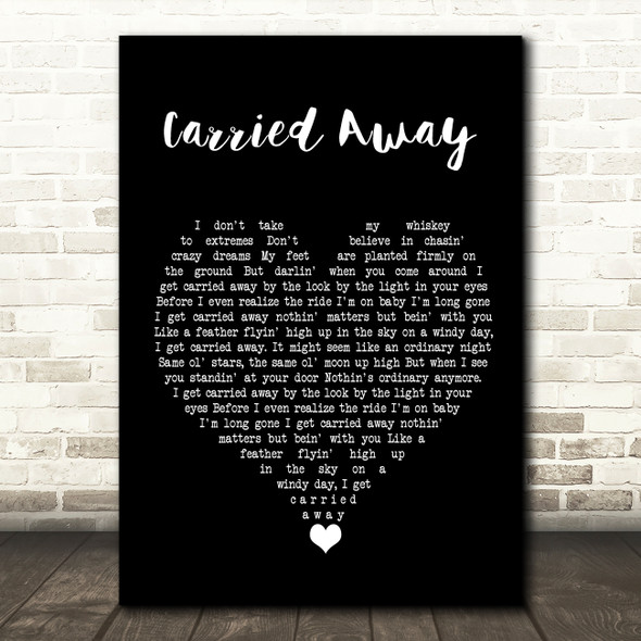 George Strait Carried Away Black Heart Song Lyric Quote Music Print