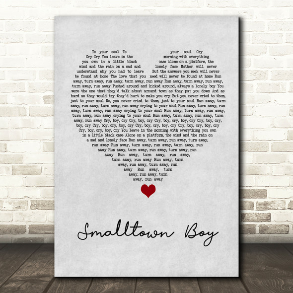 Bronski Beat Smalltown Boy Grey Heart Song Lyric Quote Music Print