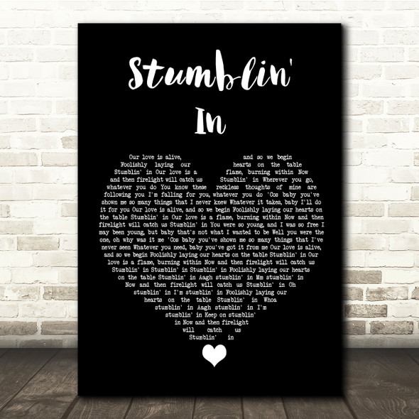 Suzi Quatro Stumblin' In Black Heart Song Lyric Quote Music Print