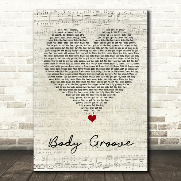 Architechs Body Groove Script Heart Song Lyric Quote Music Print