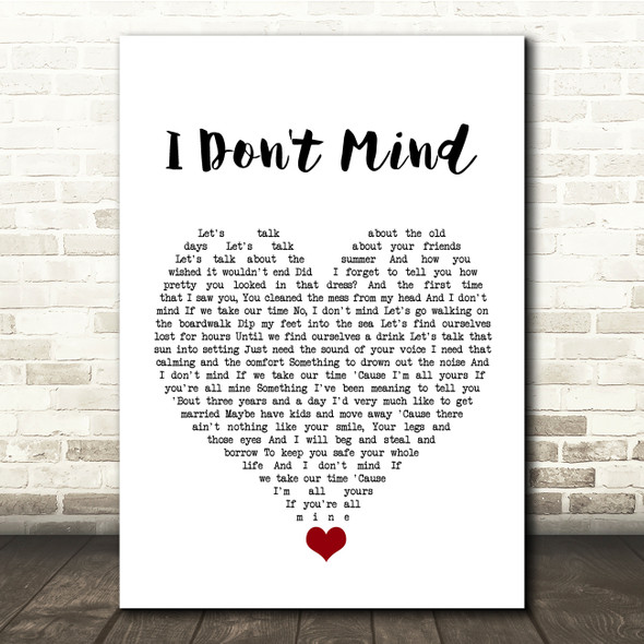 Defeater I Don't Mind White Heart Song Lyric Quote Music Print