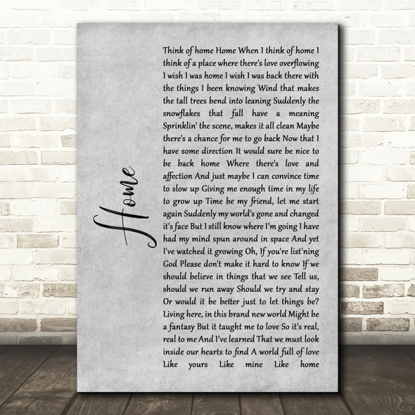 Diana Ross Home Grey Rustic Script Song Lyric Quote Music Print
