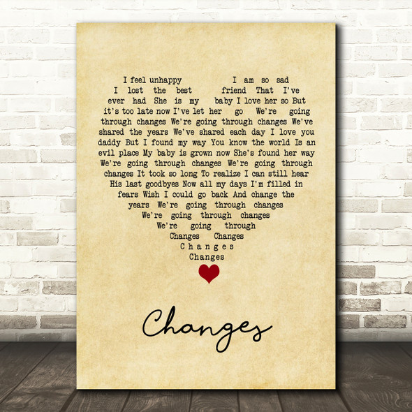 Kelly Osbourne Changes Vintage Heart Song Lyric Quote Music Print