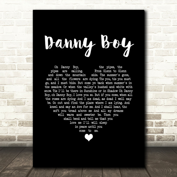 Eva Cassidy Danny Boy Black Heart Song Lyric Quote Music Print