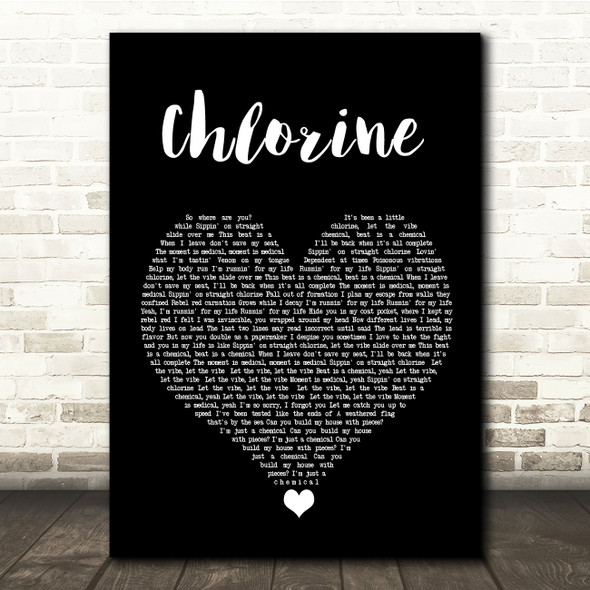Twenty One Pilots Chlorine Black Heart Song Lyric Quote Music Print