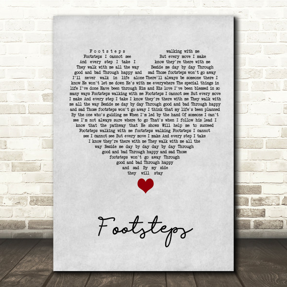 Daniel O'Donnell Footsteps Grey Heart Song Lyric Quote Music Print