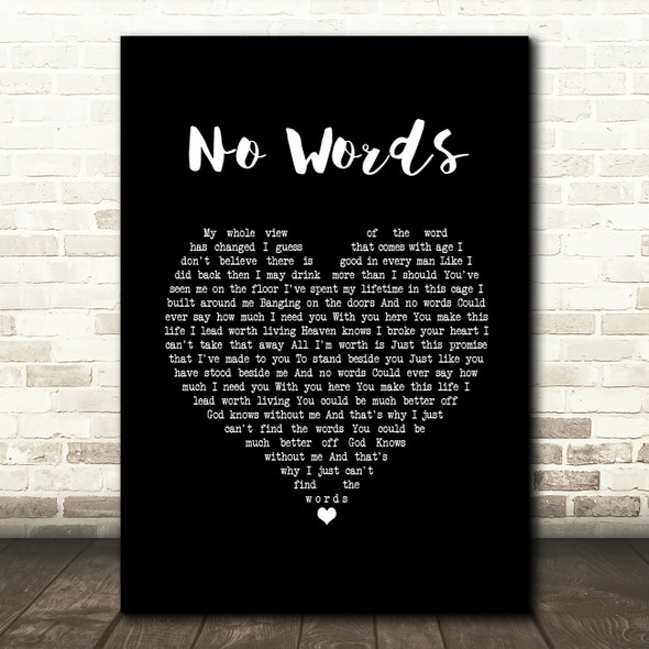 Cody Jinks No Words Black Heart Song Lyric Quote Music Print