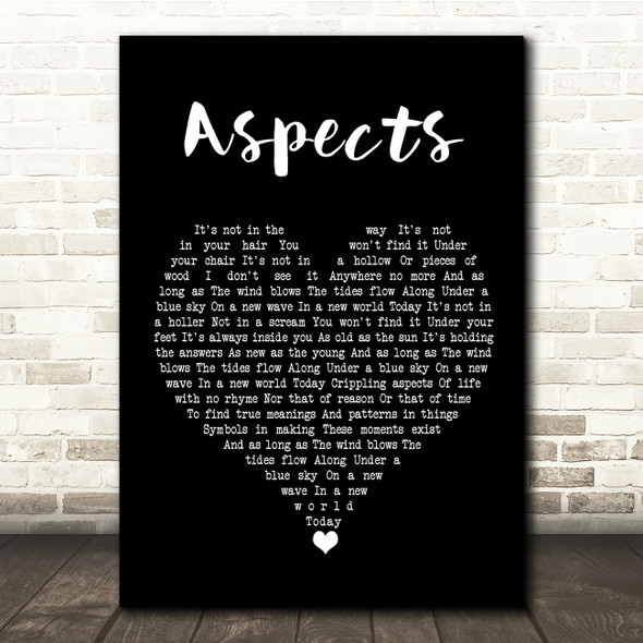 Paul Weller Aspects Black Heart Song Lyric Quote Music Print