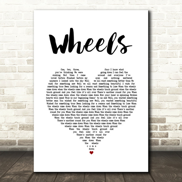Foo Fighters Wheels White Heart Song Lyric Quote Music Print