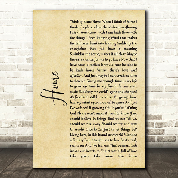 Diana Ross Home Rustic Script Song Lyric Quote Music Print