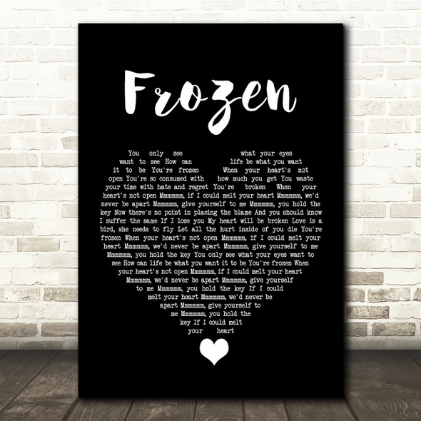 Madonna Frozen Black Heart Song Lyric Quote Music Print