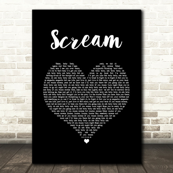 Usher Scream Black Heart Song Lyric Quote Music Print