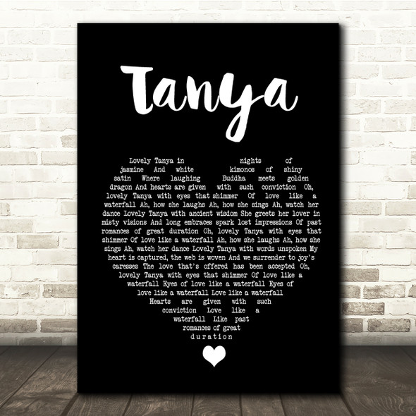 Michael Nesmith Tanya Black Heart Song Lyric Quote Music Print