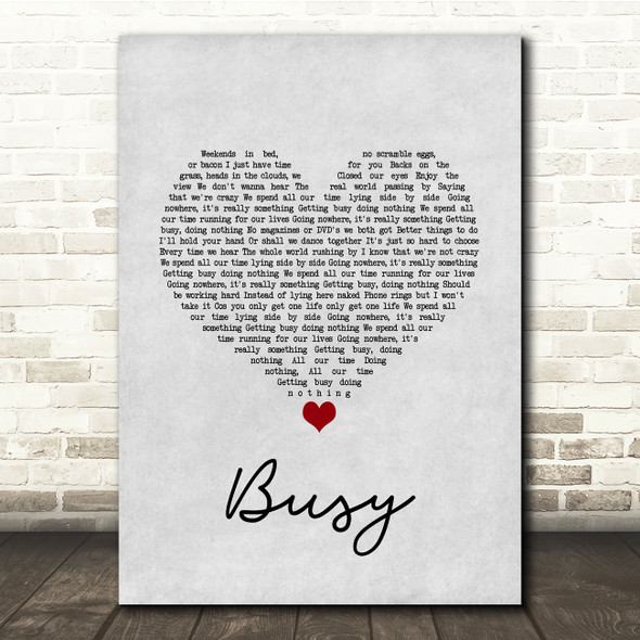 Olly Murs Busy Grey Heart Song Lyric Quote Music Print