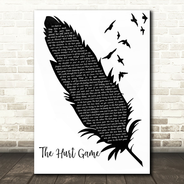 The Script The Hurt Game Black & White Feather & Birds Song Lyric Wall Art Print