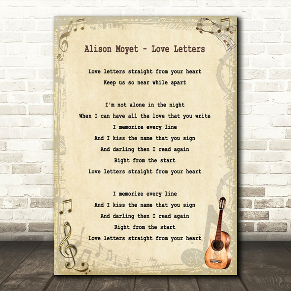 Alison Moyet Love Letters Song Lyric Quote Print