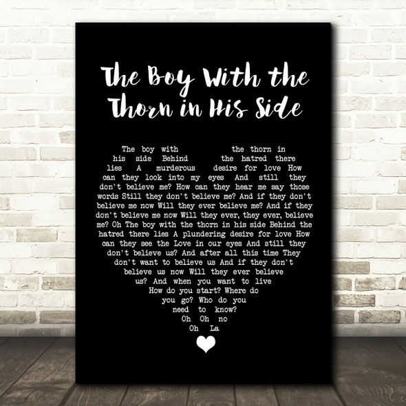 The Smiths The Boy With the Thorn in His Side Black Heart Song Lyric Wall Art Print